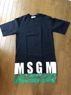 週末お値引き❗️MSGM ロゴプリントワンピース Tシャツ レース