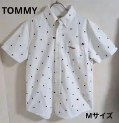 TOMMY 半袖シャツ Mサイズ 星国旗柄刺繍