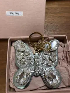 miumiu TRICKCRYSTAL 蝶々 キーリング