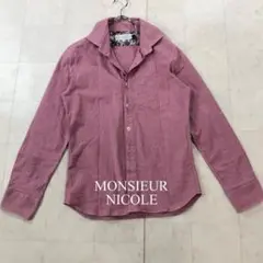 MONSIEUR NICOLE ムッシュニコル 長袖シャツ 裏地花柄 46サイズ