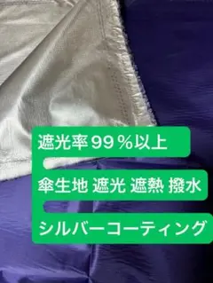 遮光率99％以上　傘生地 遮光 遮熱 撥水生地 シルバーコーティング　花紺