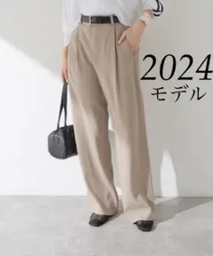 Spick & Span【2024】シルキードレープタックストレートパンツ