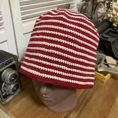512 綿100%クラッシャーハット クロシェハット ニット帽 ハンドメイド