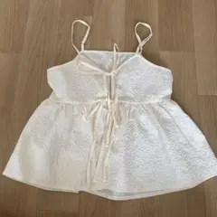 アイボリー リボン付き ビスチェ