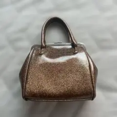 MOUSSY ブラウン グリッターハンドバッグ