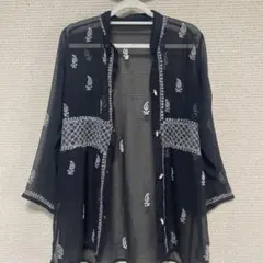 シースルー刺繍カーディガン