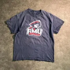 【ヴィンテージ】インポート プリントTシャツ 古着usedSM38 ネイビー