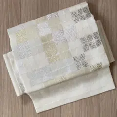 名古屋帯　紗　クローバー　美品