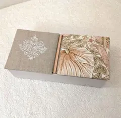 カルトナージュBOX　端材で作るBOX　蓋付き両開きのBOX　モリスピンパーネル