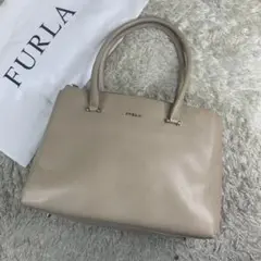 【美品】FURLA フルラ ハンドバッグ トートバッグ LOTUS M ベージュ