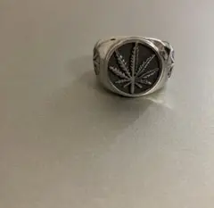 シルバーリング リーフ　大麻の葉デザイン　24号