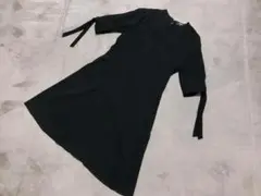 美品 セオリー スリーブデザイン 清楚 ストレッチ ワンピース ブラック 2