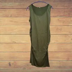 オリーブ ノースリーブ ロングワンピース M