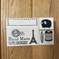レトロ スタンプ レトロスタンプ ハンドメイド エッフェル塔 羊 ソーイング