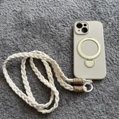 iPhone15 スマホケース　シリコン　ショルダーストラップ