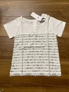 【新品　未使用】【匿名配送】グローバルワーク　ボーダーレース切替Tシャツ　M