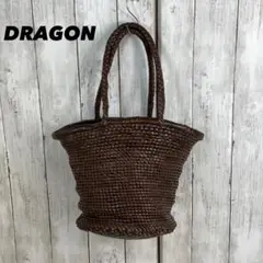 美品 DRAGON ドラゴン バッグ メッシュレザー バケツ型 保存袋付き
