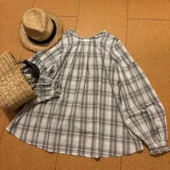 未使用　グローバルワーク　お手入れらくらく　シャツ　ブラウス　バルーンスリーブ