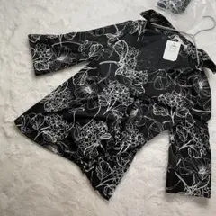 【1】ナラカミーチェ ♡ フラワープリント 七分袖 シャツ ブラウス タグ付新品