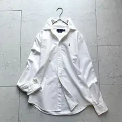 ラルフローレン コットン シャツ M ホワイト ホース 胸ロゴ