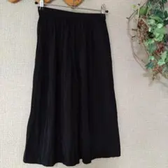 UNIQLO【130】 黒 ガウチョパンツ ゴムウエスト