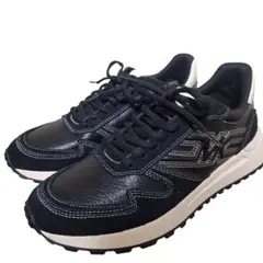 新品　マイケルコース　DAXロゴローカットレザースニーカー　ブラック黒26.5㎝