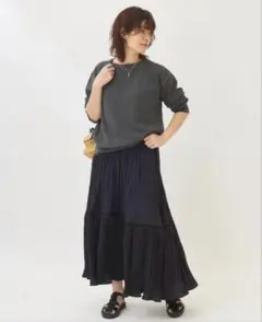 plage ワッシャーティアードスカート　36