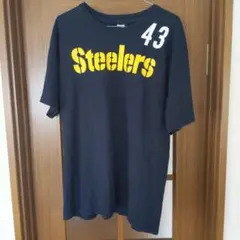Reebook SteelersTシャツ POLAMALU 43 黒アメリカ古着