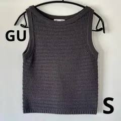 GU テクスチャーニットタンクトップ グレー Sサイズ