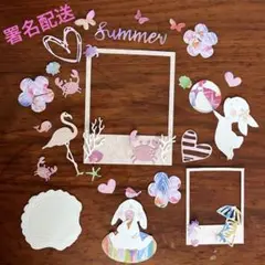 うさぎ　ペーパークラフト　アルバム素材　色紙素材　ダイカット フォトフレーム