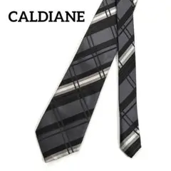 CALDIANE　カルディアーネ　ネクタイ　チェック柄　総柄　グレー系