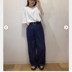 GU　ジーユー　デニムワイドパンツ　М　インディゴ