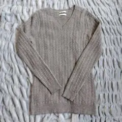 【美品・早い者勝ち】エプリュ Vネックセーター カシミヤ製 Mサイズ グレー