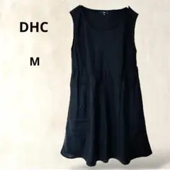 【DHC】ノースリーブワンピース　M　ブラック　キレイめコーデ　透け感あり　春夏