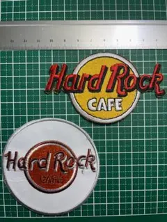 刺繍アイロンワッペン●２枚セット●HARD ROCK CAFE