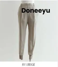 【新品タグ付】DONEEYU バックサテンジョーゼットジョガーパンツ 38