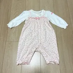 【美品】ホットビスケッツ　花柄ロンパース 80cm ミキハウス