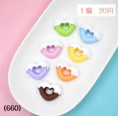 (660)ハート　ドーナツ　カラフル　カボション　デコパーツ