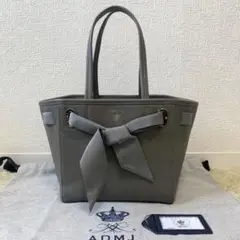 A.D.M.J. トートバッグ コンクルージョン グログラン レザー グレー