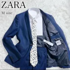 [美品] ZARA ザラ　カジュアル　ビジネス　スーツ　セットアップ　青　ブルー