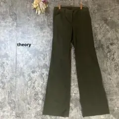 theory セオリー　オリーブグリーン ストレッチフレアパンツ　レディース　M
