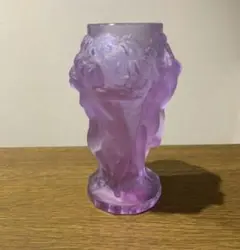 ラリック ボヘミアンガラス ヌード 花瓶 Lalique フラワーベース 薄紫