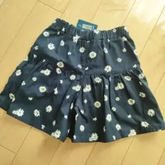 新品　キュロット　短パン　パンツ　140　綿　コットン　ネイビー　紺