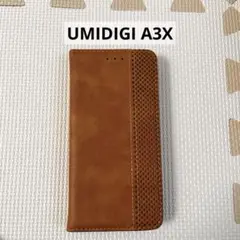 UMIDIGI A3X 手帳型ケース ブラウン
