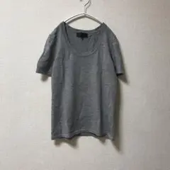 【UNTITLED】アンタイトル　 グレー 半袖 ニット セーター　サイズ４４