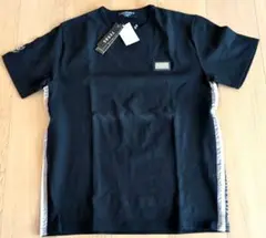 ブラック 半袖Tシャツ サイドストライプ
