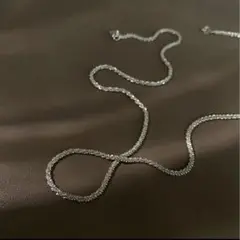 45cm グリッターチェーン ネックレス 高見え シンプル 着回し シルバー