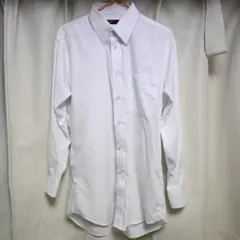 メンズ Yシャツ ワイシャツ 長袖 白 ホワイト 無地