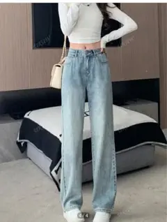 ライトブルーデニムパンツ Shein