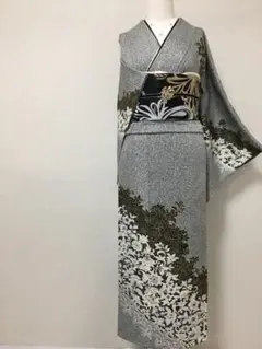 訪問着 たたき染と友禅のコラボ 洗練された都会的な一枚 正絹 未使用